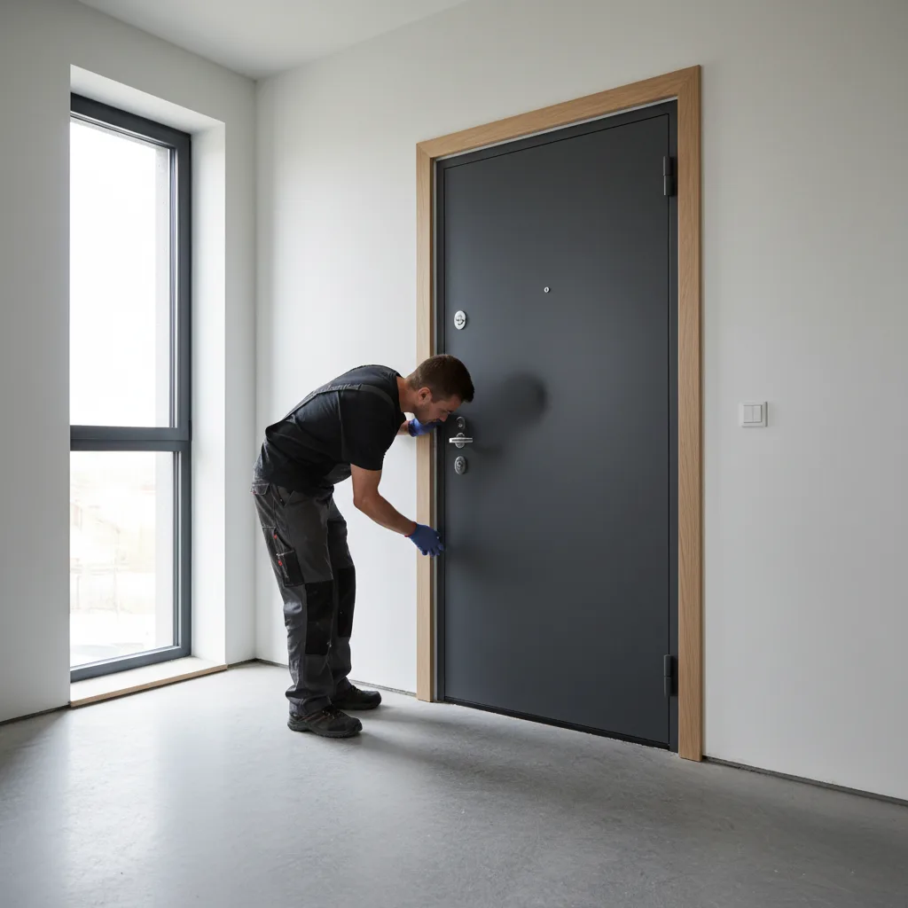 Pose de porte blindée